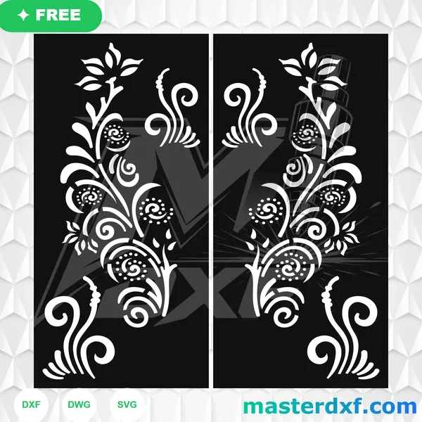 Spiral Rosebud Vine DXF Panel for Laser-Cut Wall Art DXF File